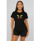 Moteriški juodi marškinėliai Drugelis PK4025