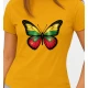 Moteriški ryškiai geltoni marškinėliai Drugelis PK4025