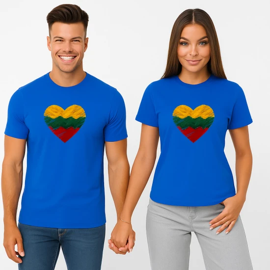 Mėlynų marškinėlių komplektas Širdis PK4028