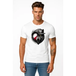 Vyriški balti marškinėliai Lenkija vilkas