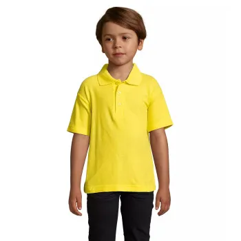 Vaikiški geltonos spalvos polo marškinėliai Enjoy