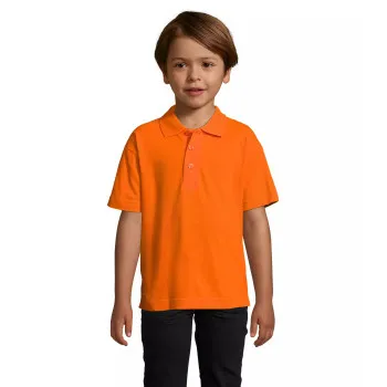 Vaikiški oranžinės spalvos polo marškinėliai Enjoy