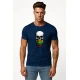 Vyriški tamsiai mėlyni marškinėliai Kaukolė su barzda PK4015