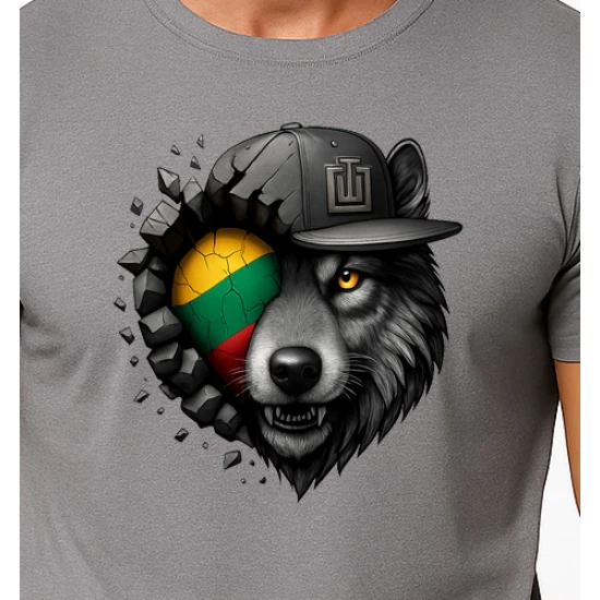 Vyriški pilki marškinėliai Vilkas pilkas PK4031