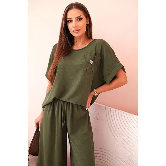 Women's khaki set Loren 31918