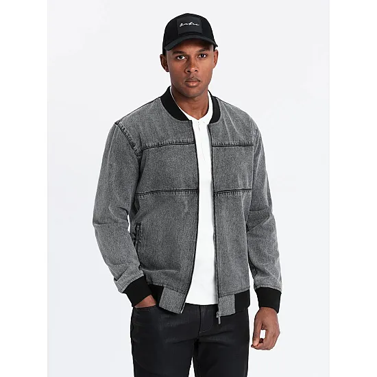 Vyriška bomber stiliaus pilka striukė Norvi V1 OM-JADJ-0163