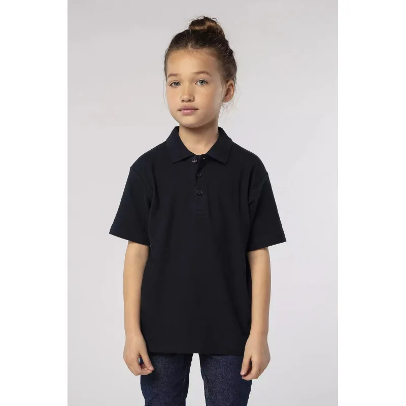 Vaikiški unisex juodos spalvos polo marškinėliai Enjoy Marškinėliai