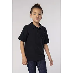 Vaikiški unisex juodos spalvos polo marškinėliai Enjoy