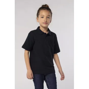 Vaikiški unisex juodos spalvos polo marškinėliai Enjoy