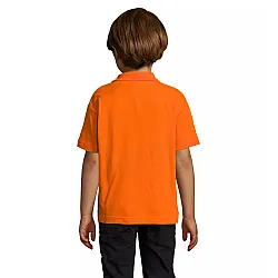 Vaikiški oranžinės spalvos polo marškinėliai Enjoy