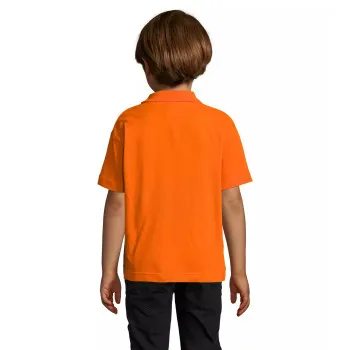 Vaikiški oranžinės spalvos polo marškinėliai Enjoy