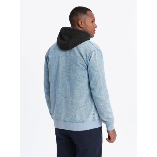 Vyriška bomber stiliaus mėlyna striukė Norvi V3 OM-JADJ-0163