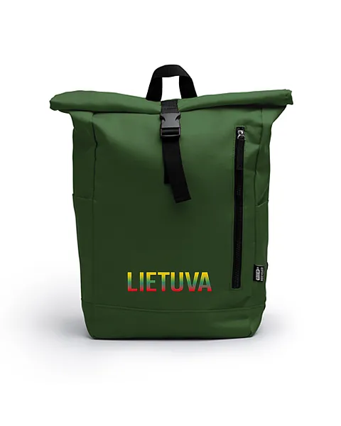 Tamsiai žalia kuprinė Trispalvė Lietuva