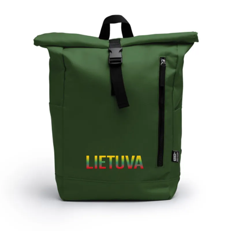 Tamsiai žalia kuprinė Trispalvė Lietuva PK4047