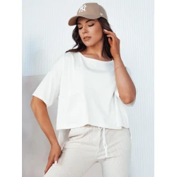 Moteriški oversize tipo balti marškinėliai Eling