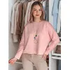 Moteriška rožinė palaidinė su pakabuku Nubiss RY2799
