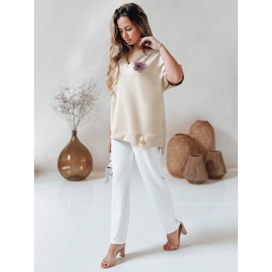 Moteriška oversize tipo rusvi marškinėliai Shine RY2914