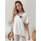Moteriška oversize tipo balti marškinėliai Shine RY2913