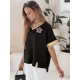 Moteriška oversize tipo juodi marškinėliai Shine RY2912