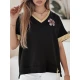 Moteriška oversize tipo juodi marškinėliai Shine RY2912