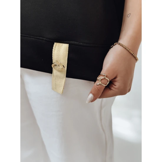 Moteriška oversize tipo juodi marškinėliai Shine RY2912