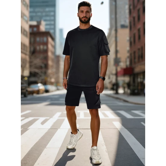 Vyriškas juodas sportinis komplektas Track AX0799