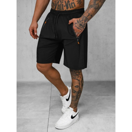 Vyriški juodi sportiniai šortai Angus JS/12K1803/3