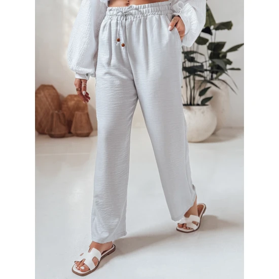 Moteriškos šviesiai pilkos spalvos laisvalaikio kelnės Fiona UY2646