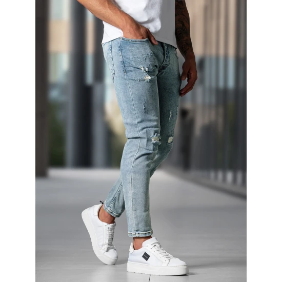 Vyriški mėlyni džinsai Styvin Džinsai ir Jogeriai