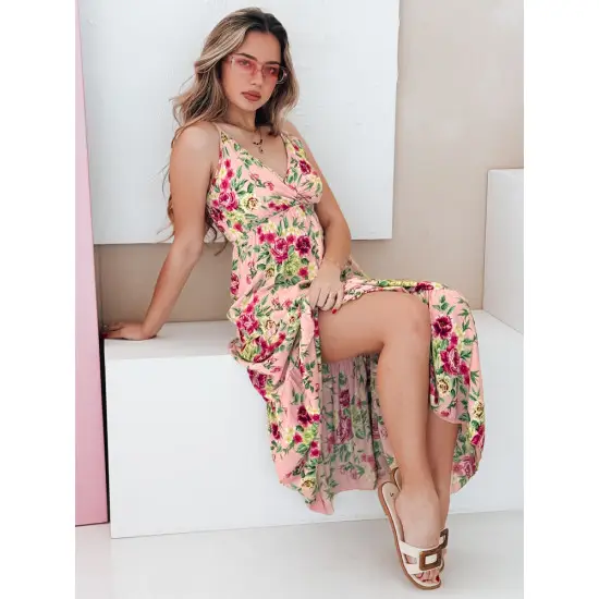 Moteriška rožinė ilga suknelė Missblossy EY2618