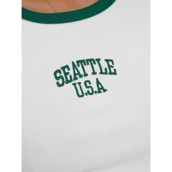 Moteriški balti/žali  marškinėliai Seattle USA JS/R61627