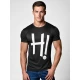 Vyriški juodos spalvos marškinėliai Hi Marškinėliai su užrašais