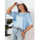 Moteriški oversize tipo mėlyni marškinėliai Eling Marškinėliai