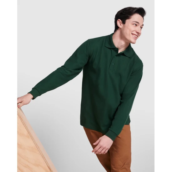Vyriški tamsiai žali polo marškinėliai ilgomis rankovėmis Carpe Marškinėliai | Polo Roly