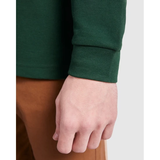 Vyriški tamsiai žali polo marškinėliai ilgomis rankovėmis Carpe Marškinėliai | Polo Roly