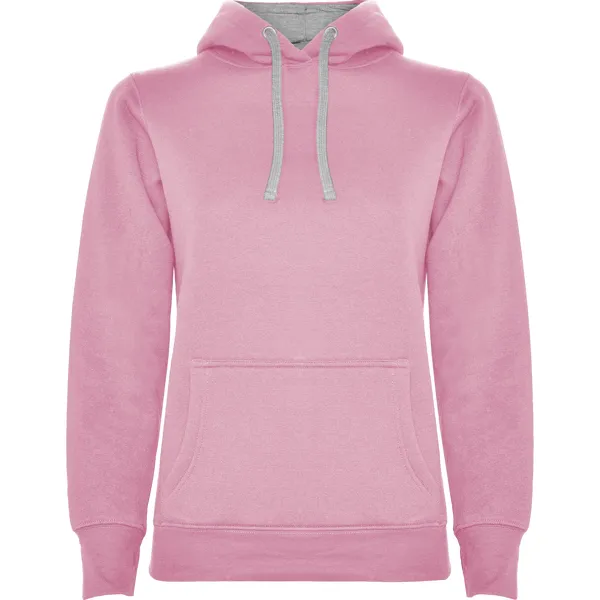 Naisten vaaleanpunainen/harmaa hupullinen pusero Urban women Hupparit Roly