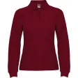 Women's burgundy long sleeve polo shirt Estrella