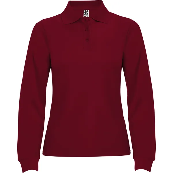 Women's burgundy long sleeve polo shirt Estrella T-shirt | Polo Roly