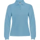 Moteriški šviesiai mėlyni polo marškinėliai ilgomis rankovėmis Estrella