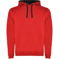 Raudonas/juodas džemperis su gobtuvu Urban