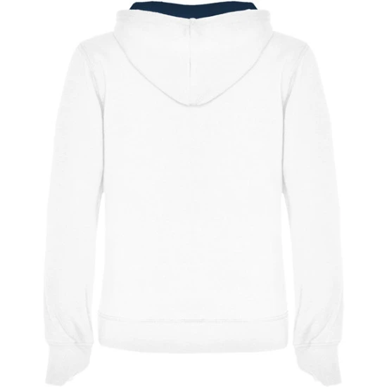 Moteriškas baltas/tamsiai mėlynas džemperis su gobtuvu Urban women Džemperiai su gobtuvu Roly