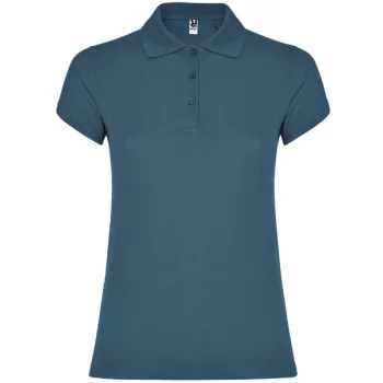 Women's steel blue polo shirt Star