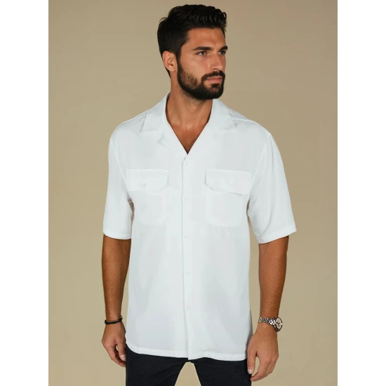 Vyriški balti marškiniai trumpomis rankovėmis Kenat Marškiniai