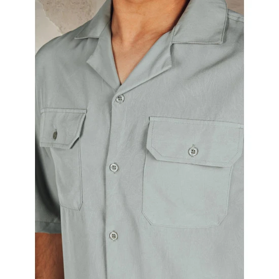 Vyriški pilki marškiniai trumpomis rankovėmis Kenat Marškiniai