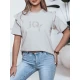 Moteriški šviesiai pilki marškinėliai Joy Marškinėliai su užrašais