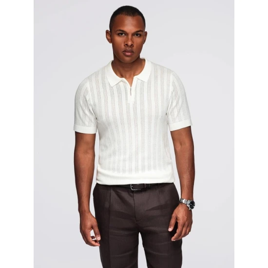 Vyriška baltos spalvos polo marškinėliai Elegant POLO marškinėliai