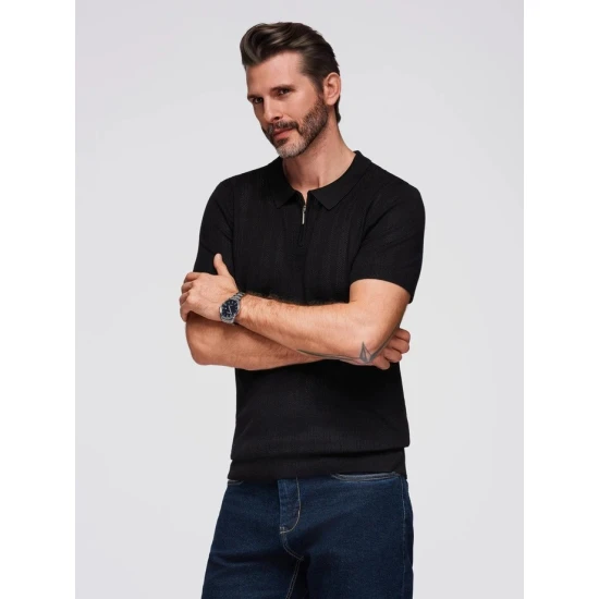 Vyriška juodos spalvos polo marškinėliai Elegant POLO marškinėliai