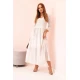 Moteriška šviesiai rusva ilga suknelė Lumin Ilgos suknelės