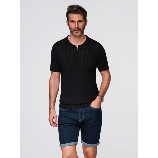 Vyriška juodos spalvos polo marškinėliai Elegant POLO marškinėliai