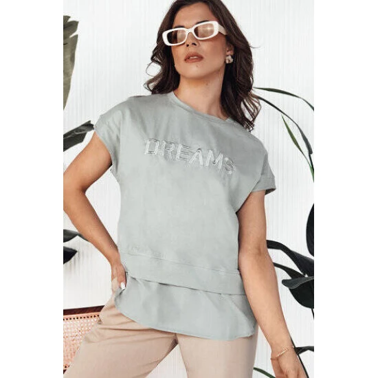 Moteriški pilkos spalvos marškinėliai Dreams Marškinėliai su užrašais